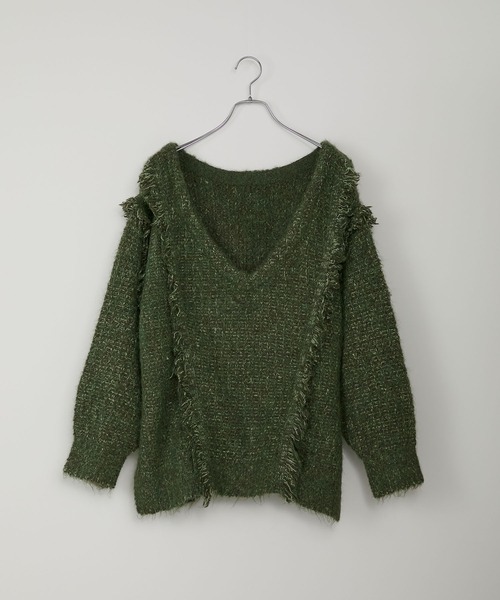 MONO-MART(モノマート)の「2WAY ミスティック ムード ニット(ニット/セーター・レディース・ブルー/ダークグリーン/グレー/アイボリー/ピンク/ブラウン/スミクロ・L/M)」の14枚目の写真