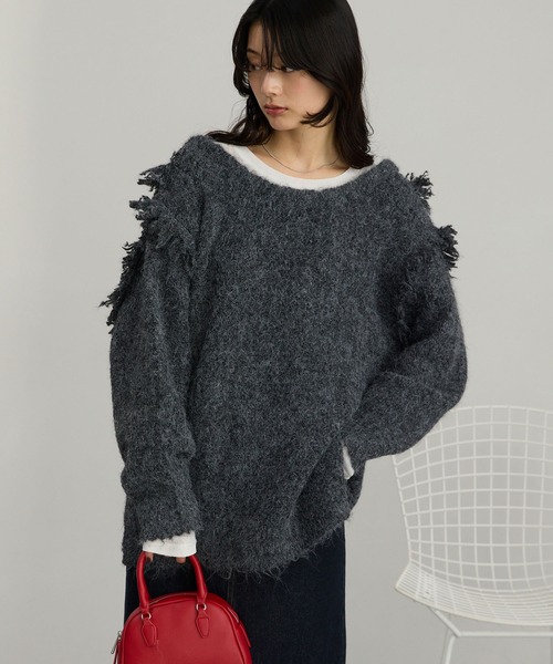 もも モックネックニットプルオーバー(洗濯機OK) - ファッション通販なら