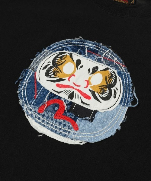 EVISU（エヴィス）の「【EVISU】HT SASHIKO DARUMA APPLIQUE S/S TEE / ブラック [2EAHTM5TS1171RXCT]（Tシャツ/カットソー・メンズ・ブラック・M/L）」の6枚目の写真