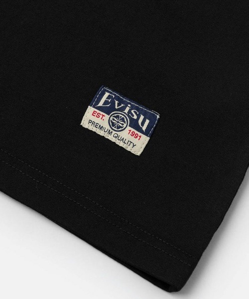 EVISU（エヴィス）の「【EVISU】HT SASHIKO DARUMA APPLIQUE S/S TEE / ブラック [2EAHTM5TS1171RXCT]（Tシャツ/カットソー・メンズ・ブラック・M/L）」の4枚目の写真