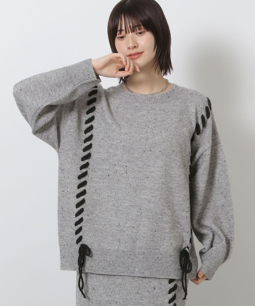 LAKOLE（ラコレ）の「ハンドステッチニットプルオーバー / 587460（ニット/セーター・レディース・アイボリー/グレー/ブルー/モカ・FREE）」の8枚目の写真