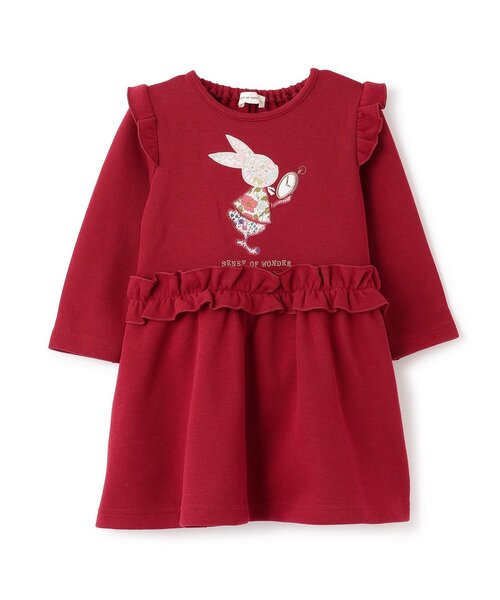 sense of wonder(センスオブワンダー)の「リバティウサギ時計ワンピース(ワンピース・キッズ・ネイビー/レッド/ピンク・90cm/110cm/120cm/80cm/100cm)」の1枚目の写真