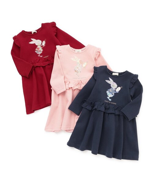 sense of wonder(センスオブワンダー)の「リバティウサギ時計ワンピース(ワンピース・キッズ・ネイビー/レッド/ピンク・90cm/110cm/120cm/80cm/100cm)」の13枚目の写真