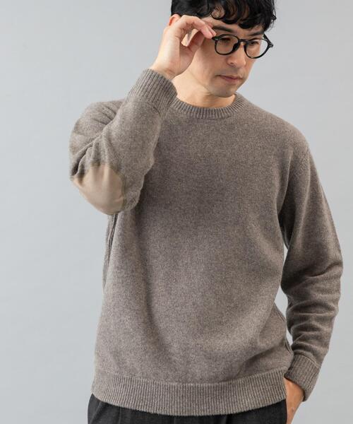 URBAN RESEARCH ROSSO MEN(アーバンリサーチロッソメン)の「『XLサイズあり』ハミルトンラムズウールエルボーパッチニット(ニット/セーター・メンズ・ネイビー/ブルー/ベージュ系その他/ベージュ/ブラック/チャコールグレー/ホワイト・X-LARGE/LARGE/MEDIUM/SMALL)」の5枚目の写真