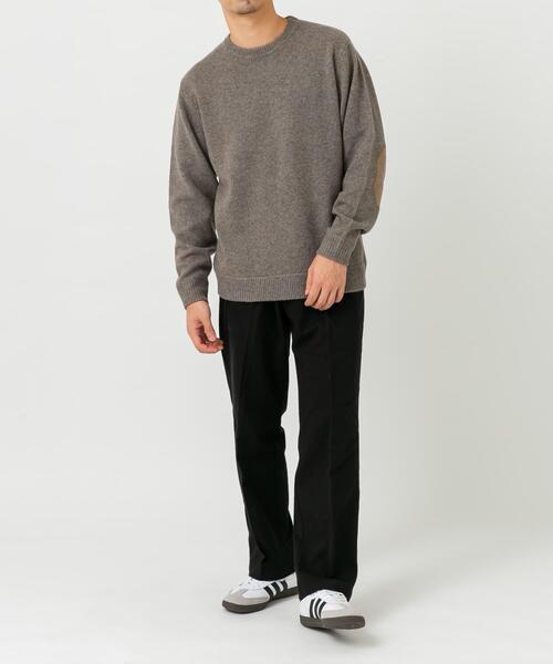 XLサイズあり』ハミルトンラムズウールエルボーパッチニット（ニット