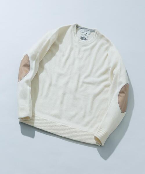 URBAN RESEARCH ROSSO MEN(アーバンリサーチロッソメン)の「『XLサイズあり』ハミルトンラムズウールエルボーパッチニット(ニット/セーター・メンズ・ネイビー/ブルー/ベージュ系その他/ベージュ/ブラック/チャコールグレー/ホワイト・X-LARGE/LARGE/MEDIUM/SMALL)」の18枚目の写真