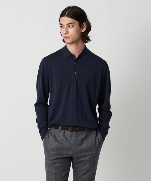 UNITED ARROWS(ユナイテッドアローズ)の「ウール ハイゲージ ニットポロシャツ(ポロシャツ・メンズ・ダークオレンジ/グレー系/ネイビー・M/S/XL/L)」の22枚目の写真