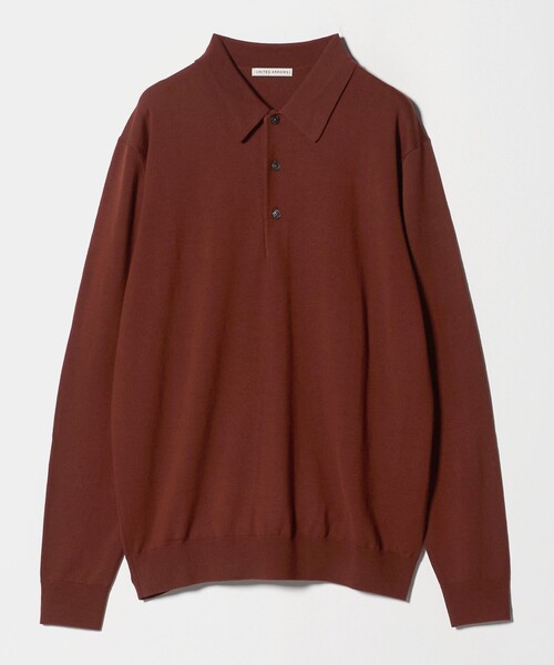 UNITED ARROWS(ユナイテッドアローズ)の「ウール ハイゲージ ニットポロシャツ(ポロシャツ・メンズ・ダークオレンジ/グレー系/ネイビー・M/S/XL/L)」の13枚目の写真