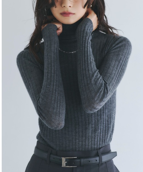 カシミヤ100シアータートルネックプルオーバー（ニット/セーター