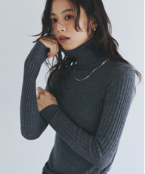 アニュアンス　ウールカシミアタートルネックプルオーバー アニュアンス anuans HAMILTONウールカシミヤタートルネックプル