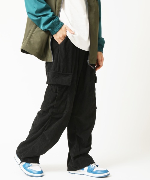 ARCADE（アーケード）の「ワイド コーデュロイカーゴパンツ 裾コード 裾絞りシルエット イージーパンツ仕様（カーゴパンツ・メンズ・ブラウン/ブラック/カーキ・S/M/L/XL/2XL）」の14枚目の写真