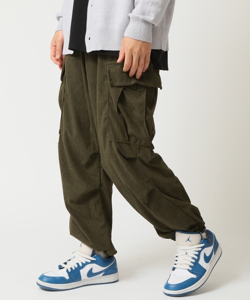 ARCADE（アーケード）の「ワイド コーデュロイカーゴパンツ 裾コード 裾絞りシルエット イージーパンツ仕様（カーゴパンツ・メンズ・ブラウン/ブラック/カーキ・S/M/L/XL/2XL）」の17枚目の写真