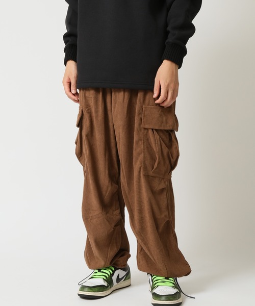 ARCADE（アーケード）の「ワイド コーデュロイカーゴパンツ 裾コード 裾絞りシルエット イージーパンツ仕様（カーゴパンツ・メンズ・ブラウン/ブラック/カーキ・S/M/L/XL/2XL）」の12枚目の写真