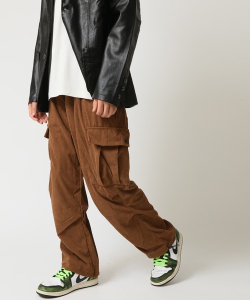 ARCADE（アーケード）の「ワイド コーデュロイカーゴパンツ 裾コード 裾絞りシルエット イージーパンツ仕様（カーゴパンツ・メンズ・ブラウン/ブラック/カーキ・S/M/L/XL/2XL）」の13枚目の写真