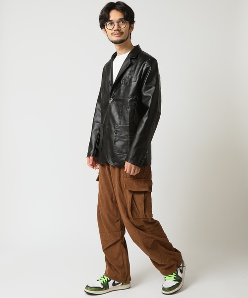 ARCADE（アーケード）の「ワイド コーデュロイカーゴパンツ 裾コード 裾絞りシルエット イージーパンツ仕様（カーゴパンツ・メンズ・ブラウン/ブラック/カーキ・S/M/L/XL/2XL）」の19枚目の写真