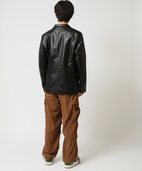 ARCADE（アーケード）の「ワイド コーデュロイカーゴパンツ 裾コード 裾絞りシルエット イージーパンツ仕様（カーゴパンツ・メンズ・ブラウン/ブラック/カーキ・S/M/L/XL/2XL）」の21枚目の写真