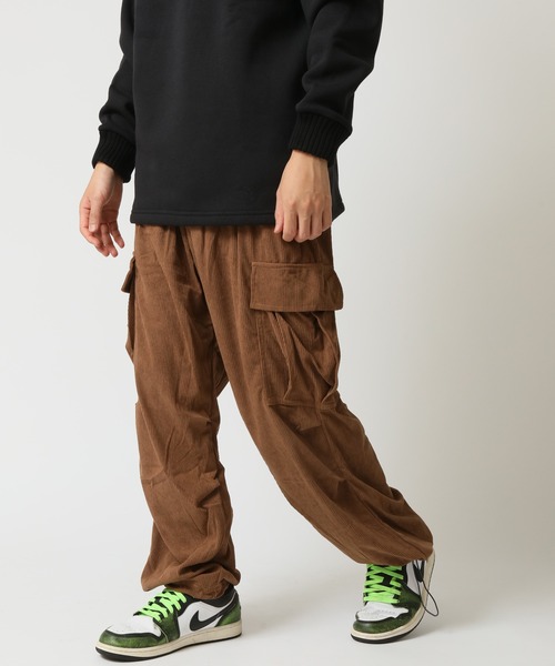 ARCADE（アーケード）の「ワイド コーデュロイカーゴパンツ 裾コード 裾絞りシルエット イージーパンツ仕様（カーゴパンツ・メンズ・ブラウン/ブラック/カーキ・S/M/L/XL/2XL）」の11枚目の写真