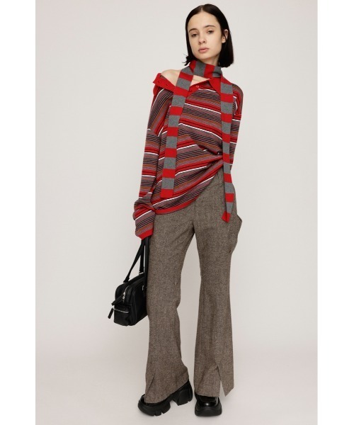 SLY（スライ）の「WIDE BELT FLARE PT ワイド ベルト フレアパンツ 秋服 冬服（スラックス・レディース・ブラウン系その他2/杢グレー・0/1）」の10枚目の写真