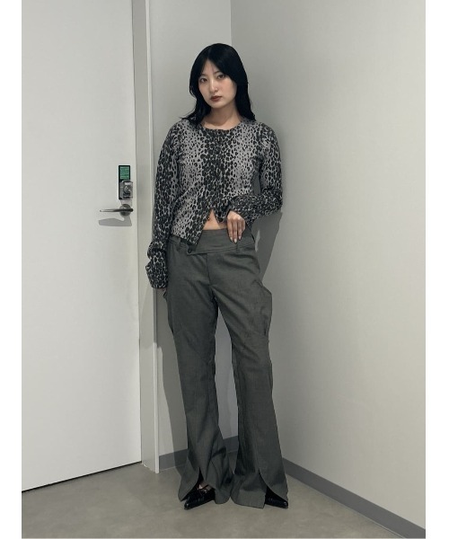 SLY（スライ）の「WIDE BELT FLARE PT ワイド ベルト フレアパンツ 秋服 冬服（スラックス・レディース・ブラウン系その他2/杢グレー・0/1）」の6枚目の写真