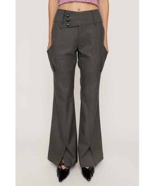 SLY（スライ）の「WIDE BELT FLARE PT ワイド ベルト フレアパンツ 秋服 冬服（スラックス・レディース・ブラウン系その他2/杢グレー・0/1）」の3枚目の写真