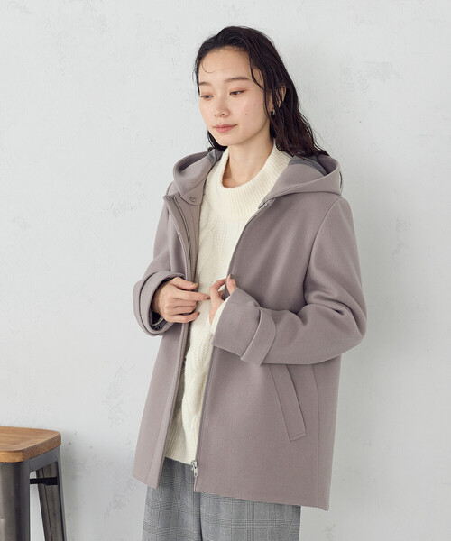 COMME CA ISM(コムサイズム)の「2WAYフーデッドショートコート(その他アウター・レディース・グレイッシュベージュ/グレー/ブラック・X-LARGE/MEDIUM/LARGE/SMALL)」の15枚目の写真