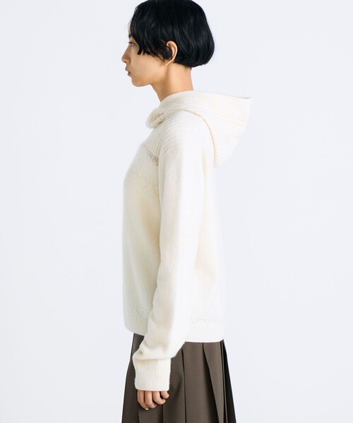 セール】パッチワークレース フーデットニット（ニット/セーター