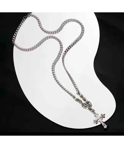 ネックレス シルバー 88eighty-eight】BIG 十字架ビジューシルバーネックレス【import
