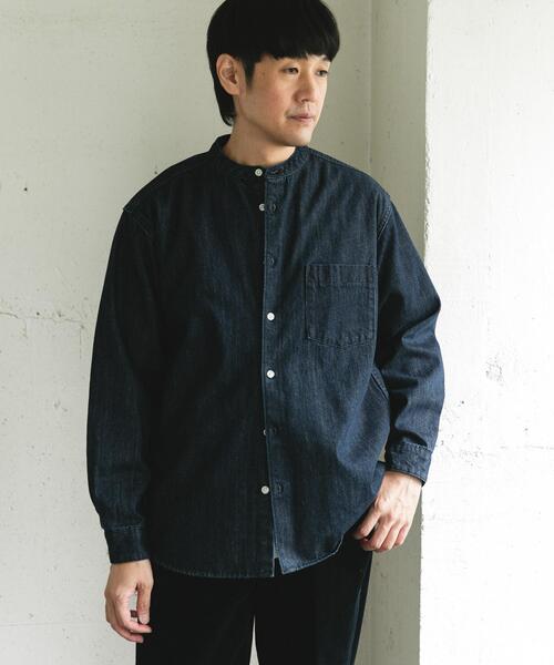 セール】デニムバンドカラーシャツ（シャツ/ブラウス）｜URBAN