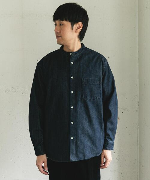 セール】デニムバンドカラーシャツ（シャツ/ブラウス）｜URBAN