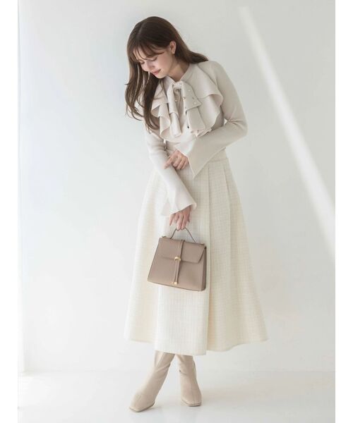 dazzlin（ダズリン）の「ラッフルタイニット（ニット/セーター・レディース・ベージュ/ブラック/グレー・FREE）」の8枚目の写真