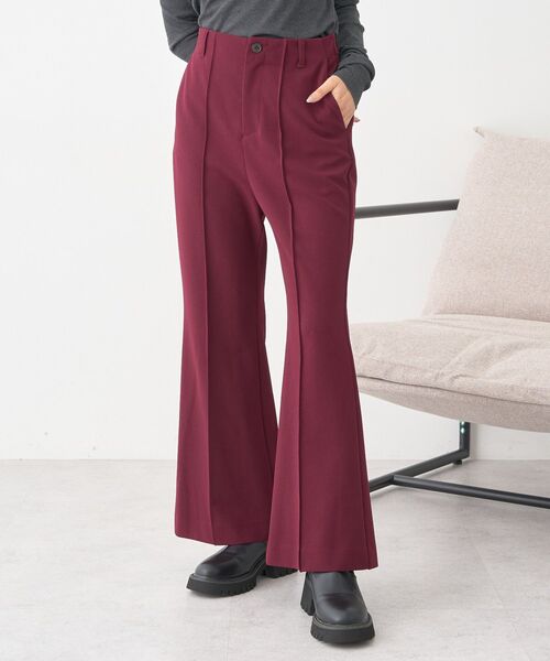 earth music&ecology（アースミュージックアンドエコロジー）の「センターシームフレアパンツ（その他パンツ・レディース・ピンク系その他2/バーガンディー/ブラック/ホワイト系その他2・S/M）」の8枚目の写真