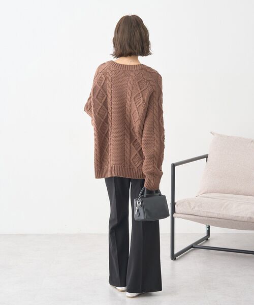 earth music&ecology（アースミュージックアンドエコロジー）の「センターシームフレアパンツ（その他パンツ・レディース・ピンク系その他2/バーガンディー/ブラック/ホワイト系その他2・S/M）」の17枚目の写真