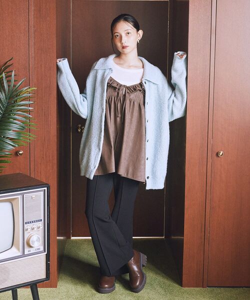 earth music&ecology（アースミュージックアンドエコロジー）の「センターシームフレアパンツ（その他パンツ・レディース・ピンク系その他2/バーガンディー/ブラック/ホワイト系その他2・S/M）」の21枚目の写真