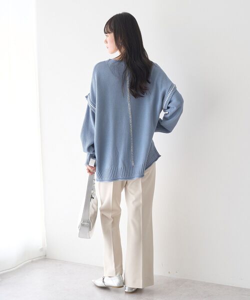 earth music&ecology（アースミュージックアンドエコロジー）の「センターシームフレアパンツ（その他パンツ・レディース・ピンク系その他2/バーガンディー/ブラック/ホワイト系その他2・S/M）」の8枚目の写真