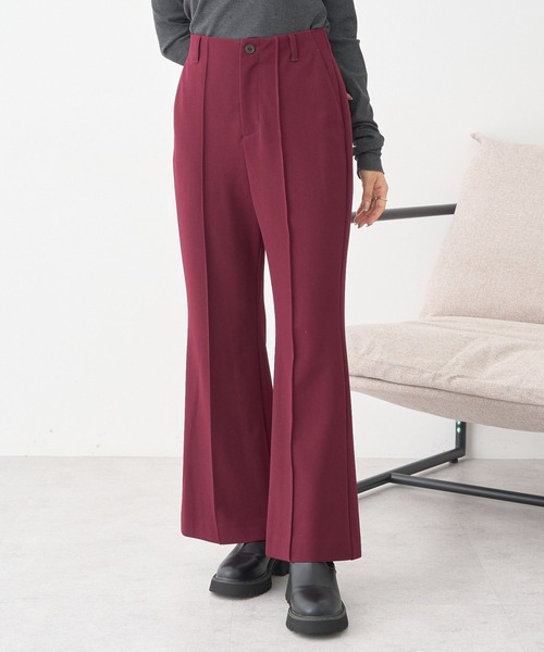 earth music&ecology（アースミュージックアンドエコロジー）の「センターシームフレアパンツ（その他パンツ・レディース・ピンク系その他2/バーガンディー/ブラック/ホワイト系その他2・S/M）」の4枚目の写真