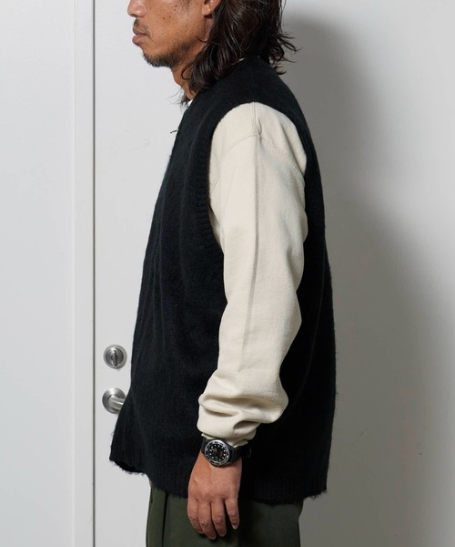 TOWNCRAFT（タウンクラフト）の「TOWNCRAFT/タウンクラフト SOLID SHAGGY ZIP VEST ボックスシルエット シャギーベスト（ベスト・メンズ・ブラック・M/L）」の3枚目の写真