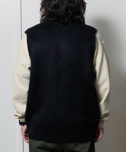 TOWNCRAFT（タウンクラフト）の「TOWNCRAFT/タウンクラフト SOLID SHAGGY ZIP VEST ボックスシルエット シャギーベスト（ベスト・メンズ・ブラック・M/L）」の2枚目の写真