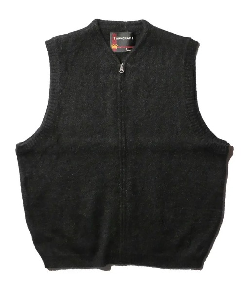 TOWNCRAFT（タウンクラフト）の「TOWNCRAFT/タウンクラフト SOLID SHAGGY ZIP VEST ボックスシルエット シャギーベスト（ベスト・メンズ・ブラック・M/L）」の9枚目の写真