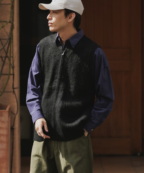 TOWNCRAFT（タウンクラフト）の「TOWNCRAFT/タウンクラフト SOLID SHAGGY ZIP VEST ボックスシルエット シャギーベスト（ベスト・メンズ・ブラック・M/L）」の18枚目の写真