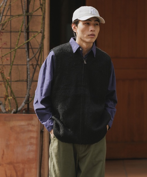 TOWNCRAFT（タウンクラフト）の「TOWNCRAFT/タウンクラフト SOLID SHAGGY ZIP VEST ボックスシルエット シャギーベスト（ベスト・メンズ・ブラック・M/L）」の19枚目の写真