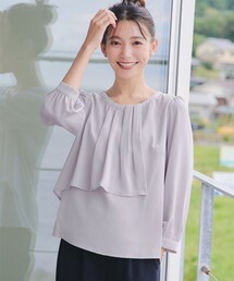 アシンメトリードレープブラウス