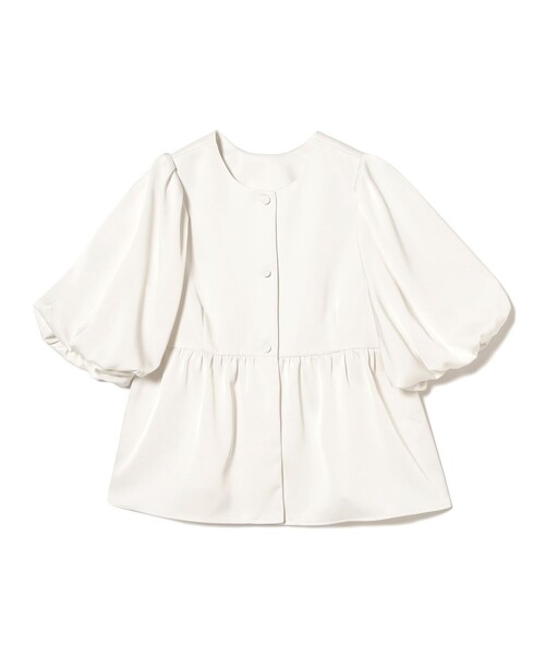 Demi-Luxe BEAMS(デミルクス ビームス)の「BEAMS SALON / シルキー パフブラウス【セレモニー・オケージョン】(シャツ/ブラウス・レディース・オフホワイト/チャコールグレー・36/38)」の6枚目の写真