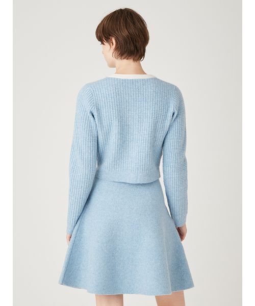 WEB・一部店舗限定カラー】ボウタイトリムニットセットアップ