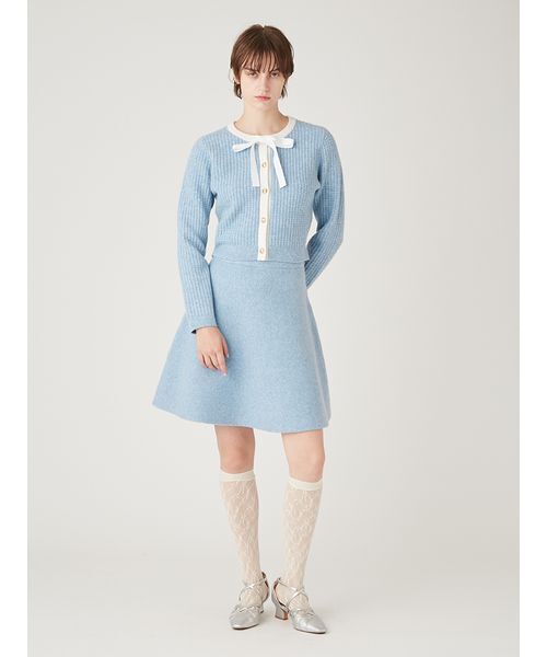 美品FURFUR ニットワンピース　セットアップ　ライトブルー　F FURFUR（ファーファー） ワンピース 「WEB・一部店舗限定カラー