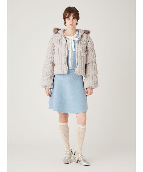 WEB・一部店舗限定カラー】ボウタイトリムニットセットアップ