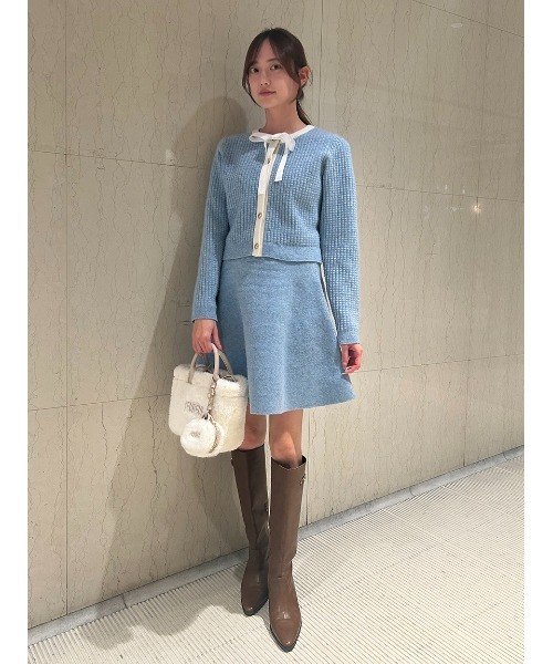 セール】【WEB・一部店舗限定カラー】ボウタイトリムニット