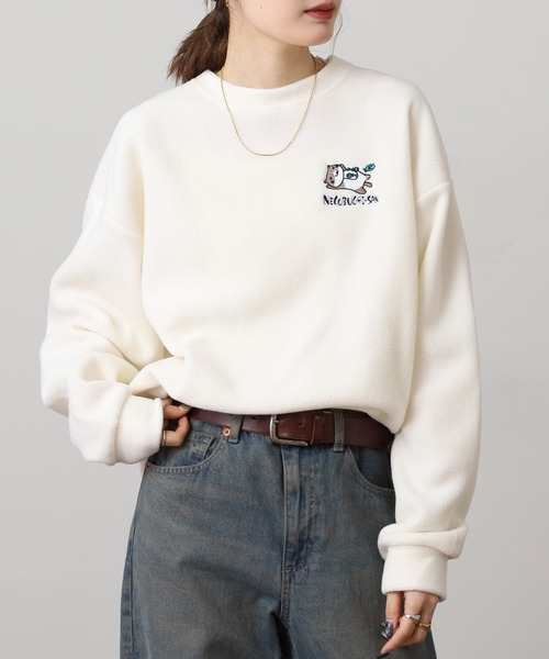 FUNALIVE（ファンアライブ）の「オーバーサイズフリーストレーナー 刺繍デザイン（スウェット・メンズ・ブラック/ネイビー系1/ブラック系1/ブラック系2/ブラック系3/ホワイト系1/ホワイト系2/ホワイト系3/ネイビー系2/ダークグリーン系1/ダークグリーン系2/ダークブラウン/ネイビー系3/ブラック系6/ブラック系4/ホワイト系5/ブラック系その他/ホワイト系4/スモーキーグリーン系1/ブラック系その他2/ダークブラウン系1/ダークグリーン系3/ホワイト系6/ホワイト系7/ブラック系その他3/杢グレー/グレイッシュブルー/ホワイト系8/グレー系1/ブラック系その他4/ブラック系その他5/ホワイト系9/ダークブラウン系2/ネイビー系4・M/L/LL）」の10枚目の写真