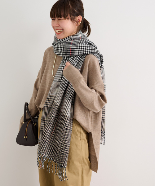 JOURNAL STANDARD relume（ジャーナルスタンダード　レリューム）の「《追加》アクリルチェックストール（マフラー・レディース・ネイビー/ブラウン系その他/レッド/ブラウン・FREE）」の2枚目の写真