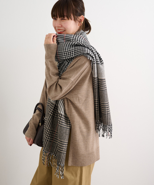 JOURNAL STANDARD relume（ジャーナルスタンダード　レリューム）の「《追加》アクリルチェックストール（マフラー・レディース・ネイビー/ブラウン系その他/レッド/ブラウン・FREE）」の6枚目の写真