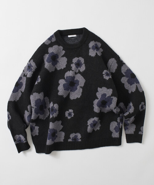 Firsthand(ファーストハンド)の「Firsthand/ファーストハンド 総柄 ダブルジャガード ニット クルーネック プルオーバー / リラックスフィット(ニット/セーター・メンズ・ブラック/キャメル/ネイビー・MEDIUM/LARGE)」の19枚目の写真